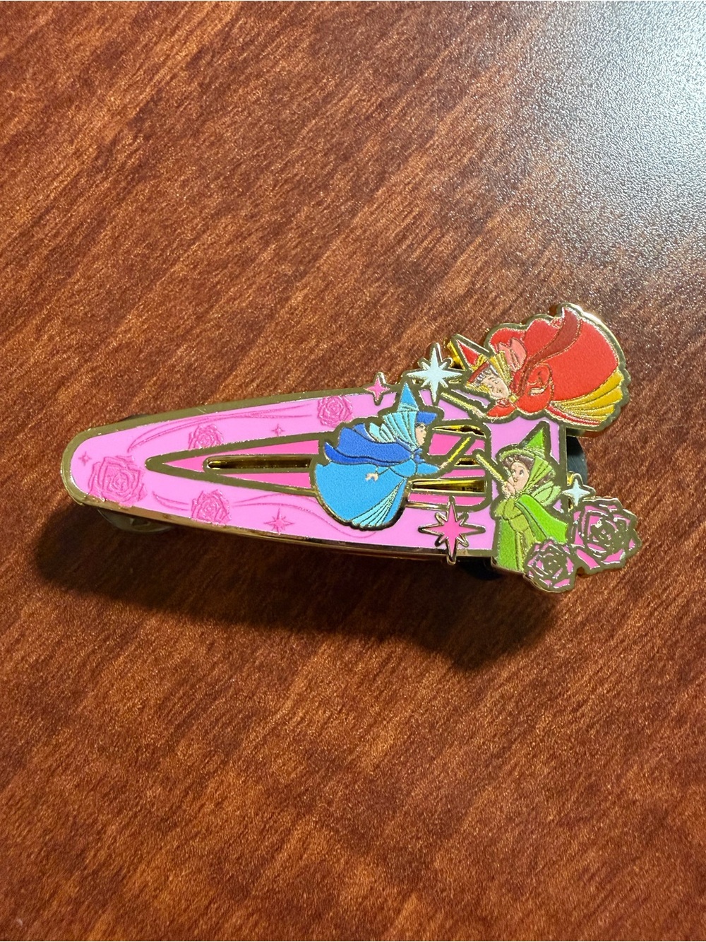 Disney Pink Fairy Tale Hair Clip with Colorful Princesses